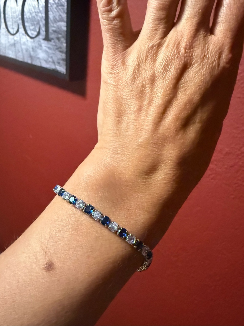 Classic Blue and White Tennis Bracelet - Women Jewelry